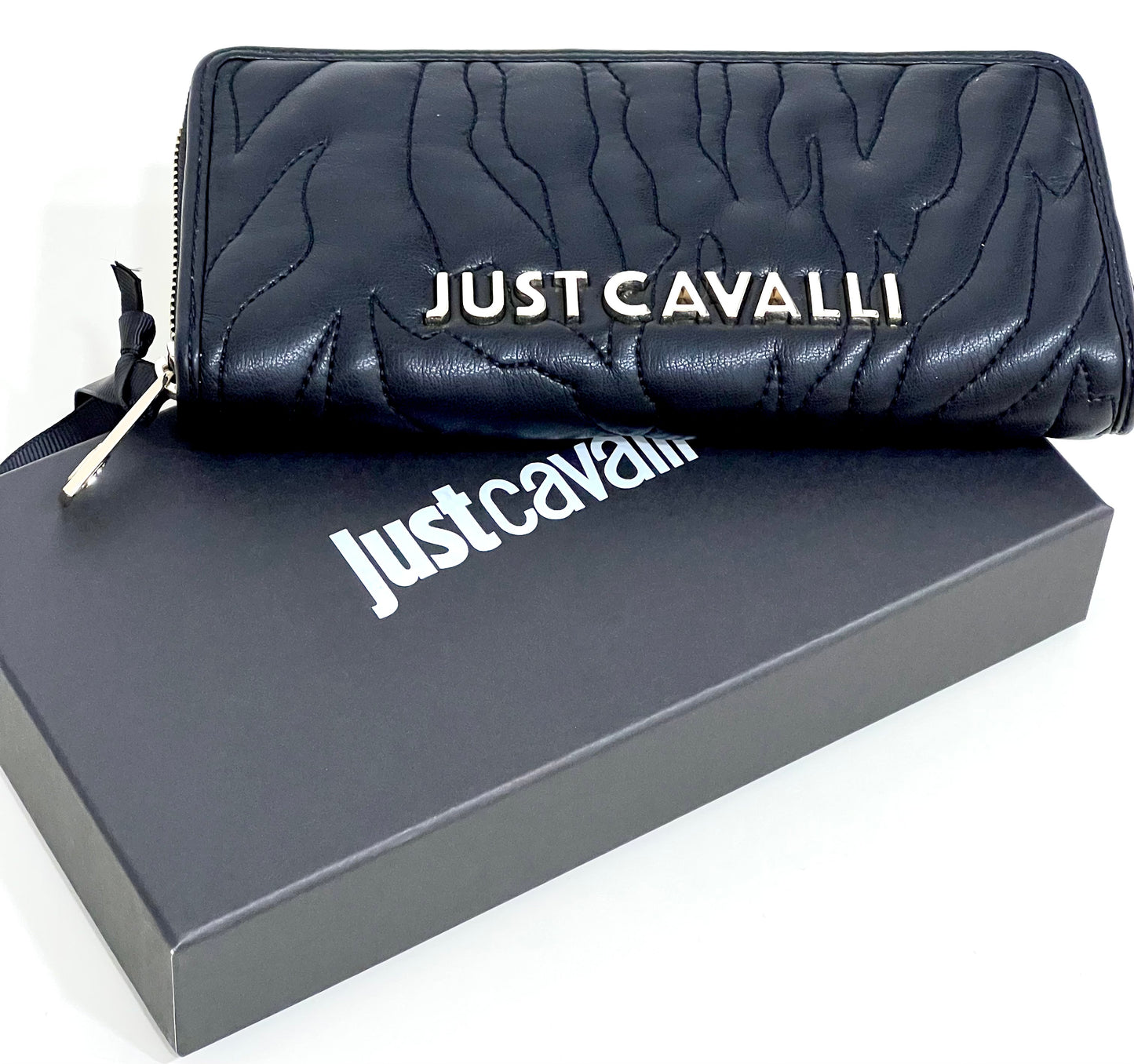 Portafoglio large zip wallett range e quilted zebra-style “Just Cavalli”