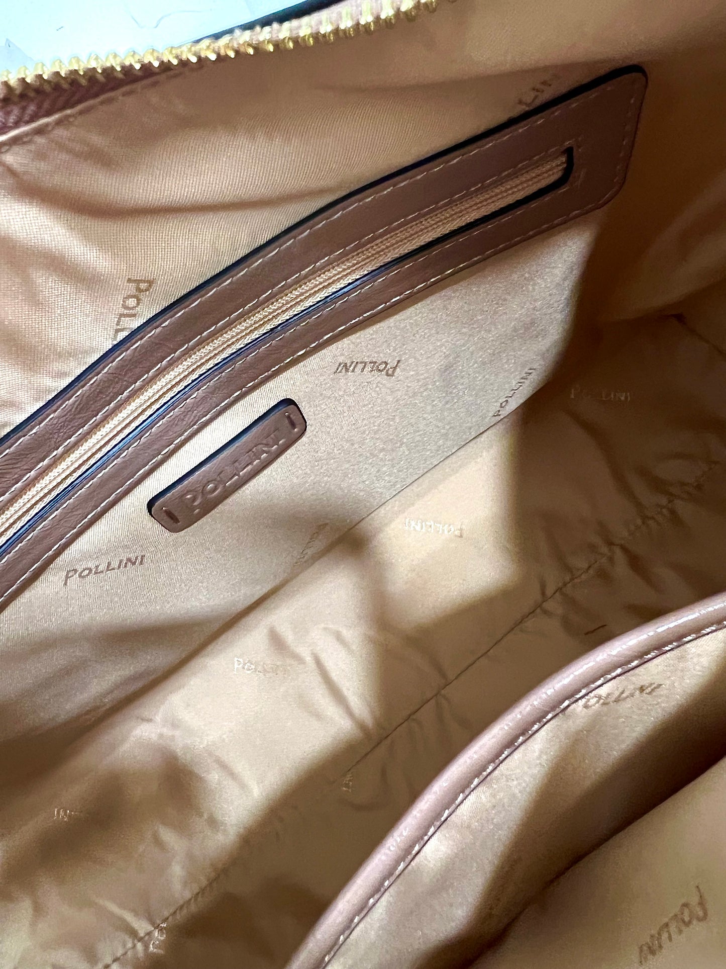 Borsa a spalla lux grained nude “Pollini”