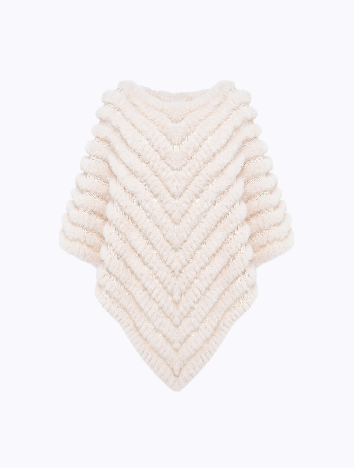 Poncho in faux fur con spilla
