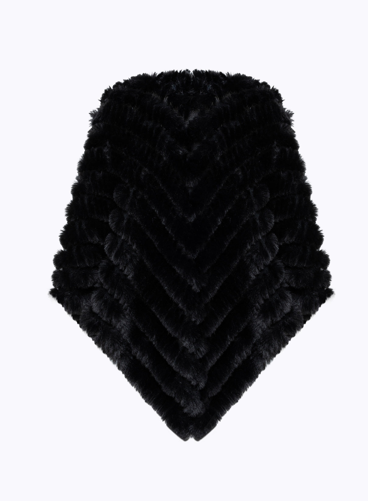 Poncho in faux fur con spilla