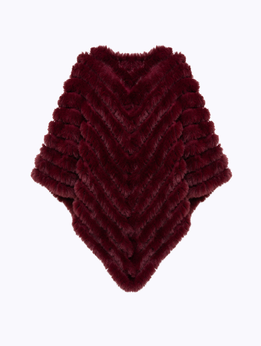 Poncho in faux fur con spilla