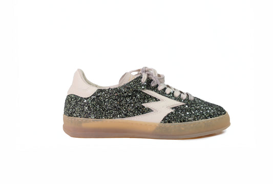 Sneakers club deluxe glitter verde smeraldo “Moa Concept”