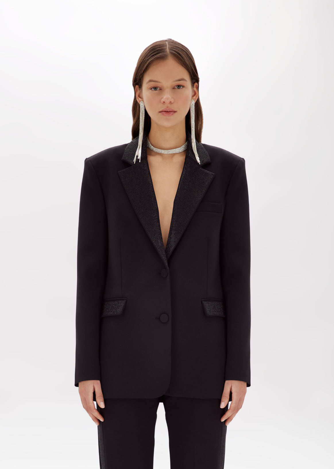 Giacca blazer in crêpe con strass “Blugirl”