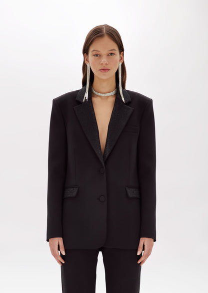 Giacca blazer in crêpe con strass “Blugirl”