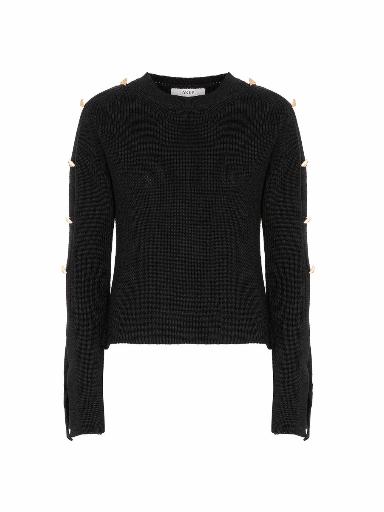 Pullover girocollo con bottoni logati e maniche scampanate “Akep”