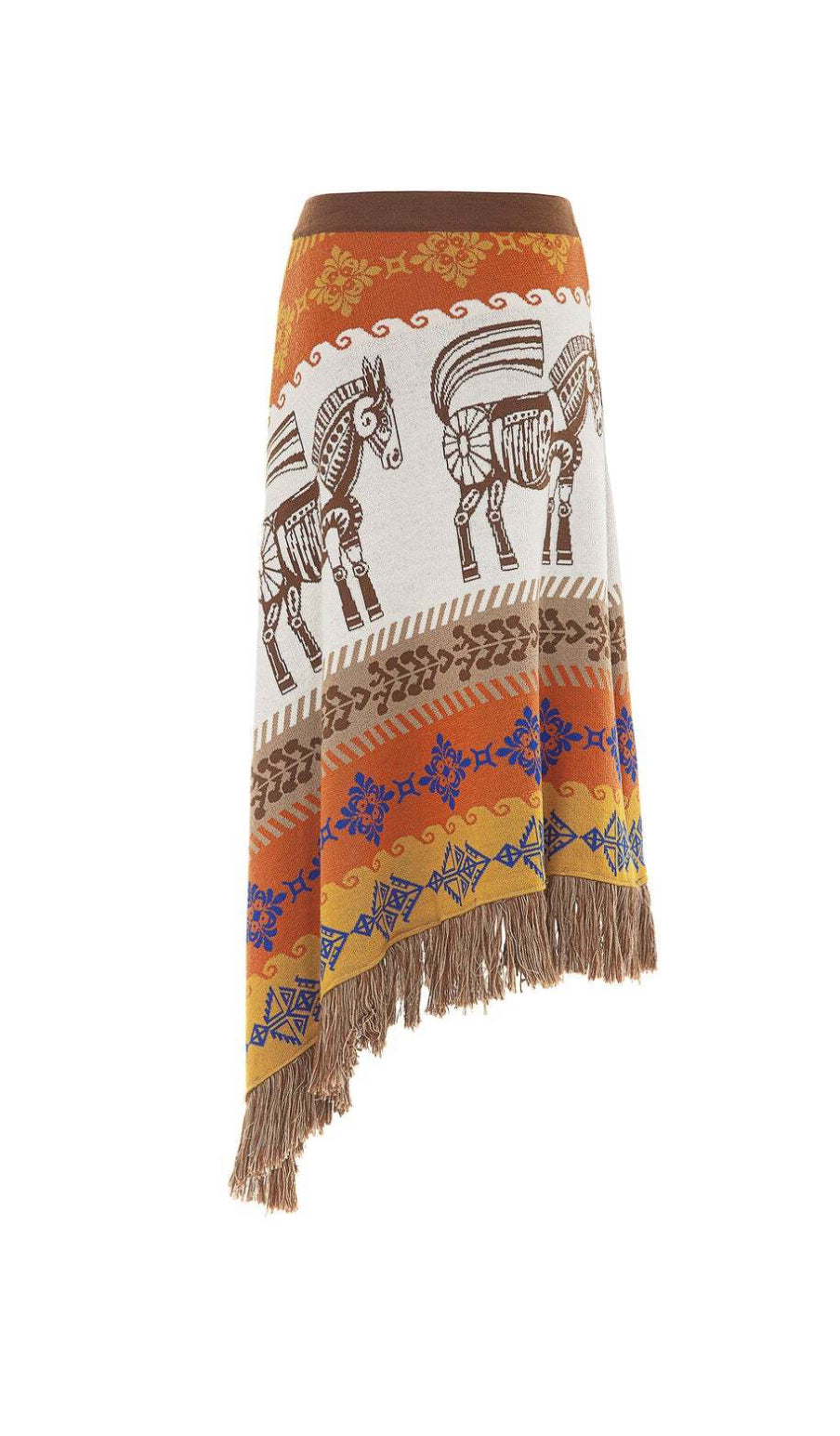Gonna asimmetrica con pattern all over cavalli “Akep”