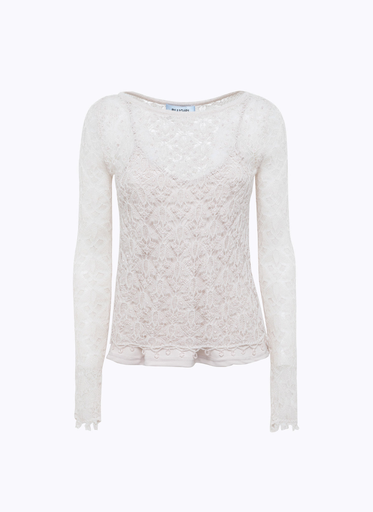 Maglia in punto pizzo con ricamo “Blugirl”
