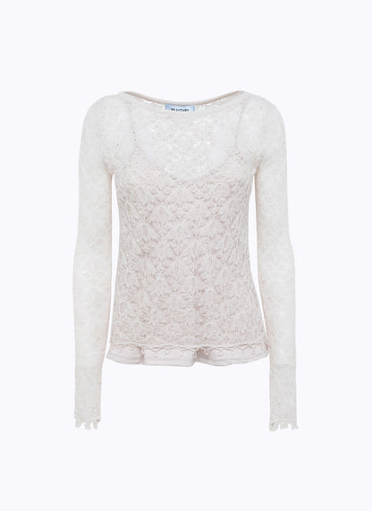 Maglia in punto pizzo con ricamo “Blugirl”