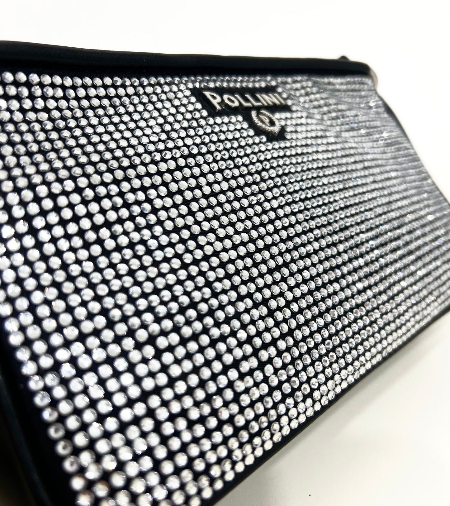 Pochette in strass nera “Pollini”