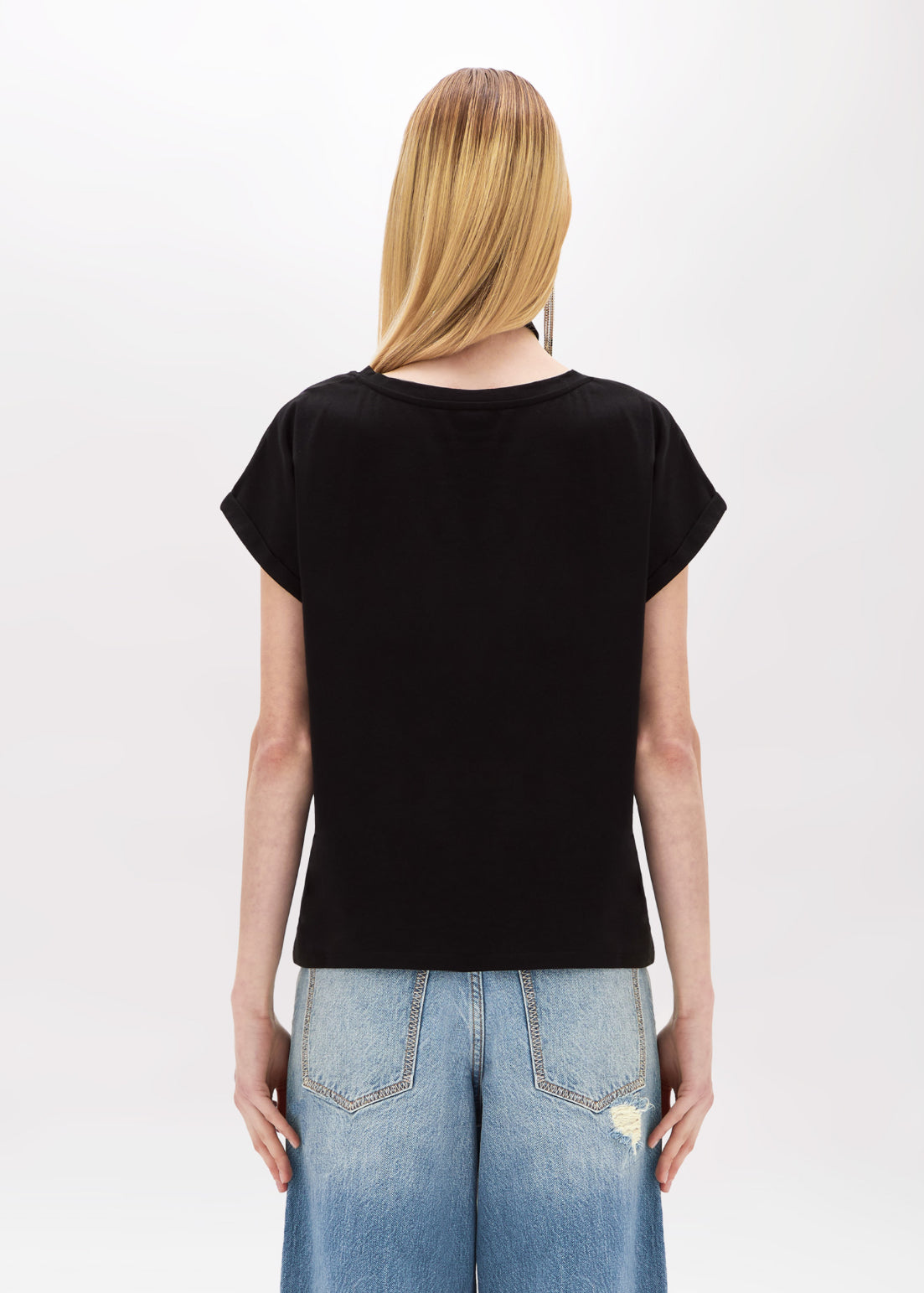 T-shirt in jersey e logo in strass “Blugirl”