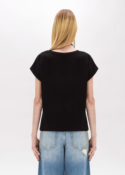T-shirt in jersey e logo in strass “Blugirl”
