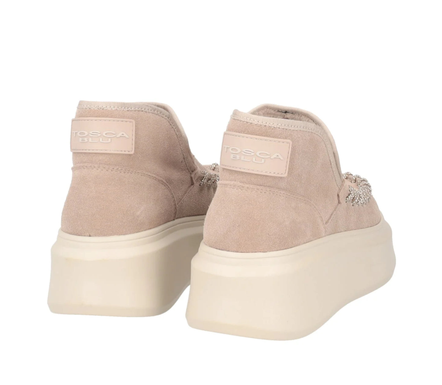 Stivaletto Bergen in pelle con glitter color beige “Tosca Blu”