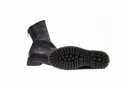 Stivaletto in pelle nera “Les Tulipes”