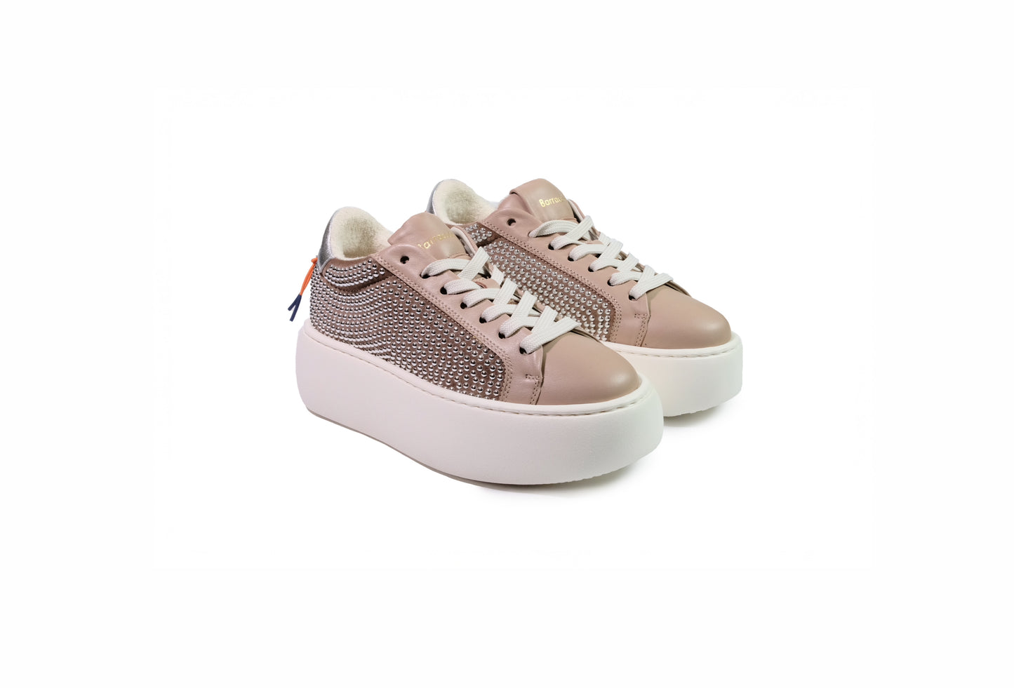 Sneakers bolla in pelle marrone con borchie “Barracuda”