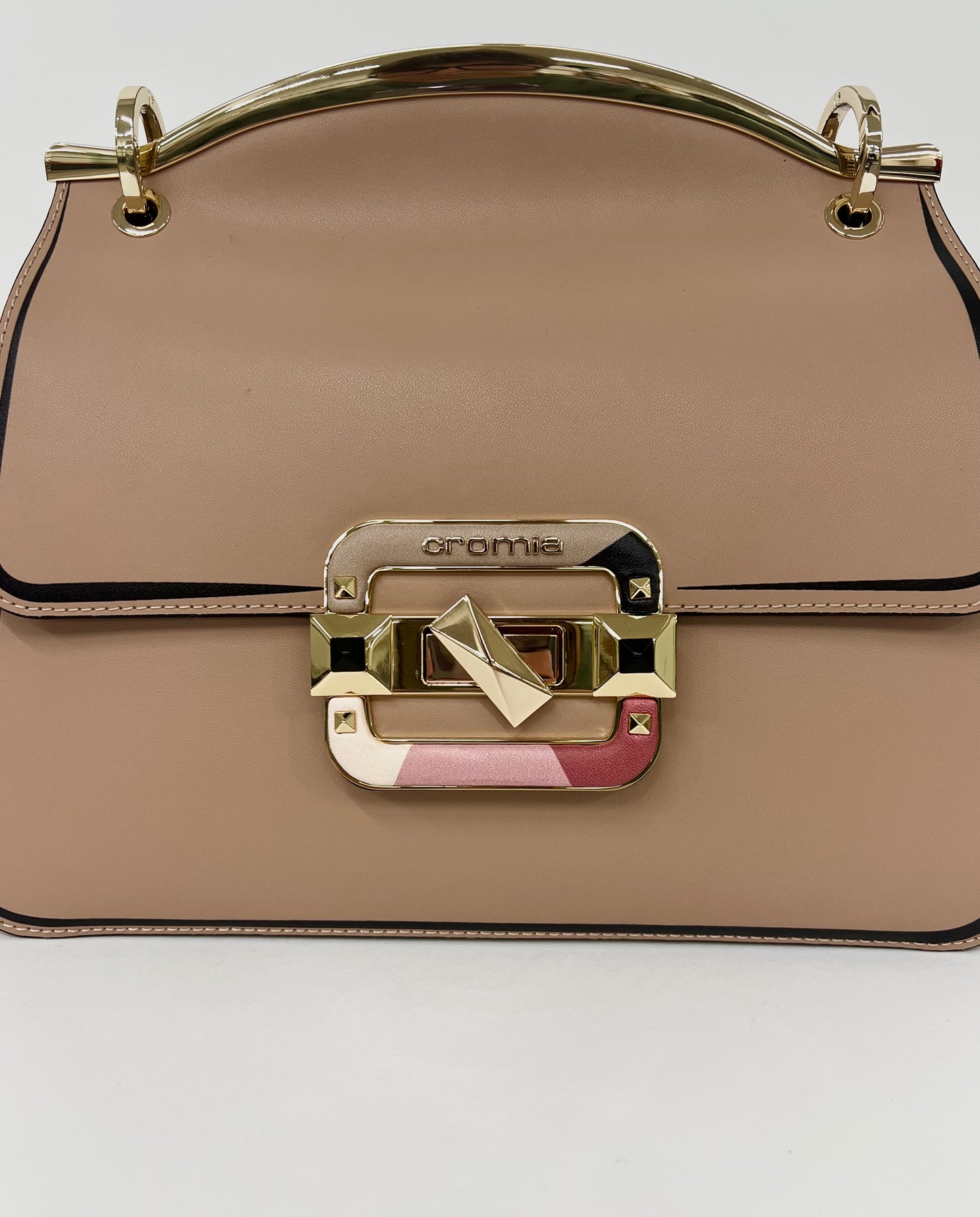 Borsa a mano in pelle nude “Cromia”