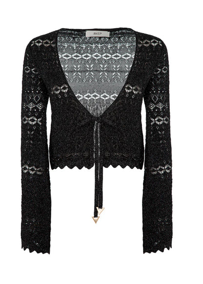 Coprispalle cropped in punto pizzo lurex “Akep”