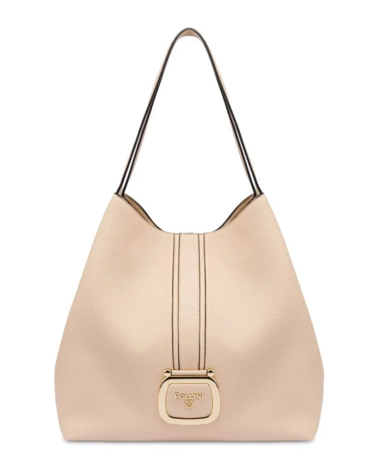 Borsa a spalla in pelle beige “Pollini”