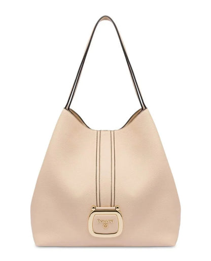 Borsa a spalla in pelle beige “Pollini”
