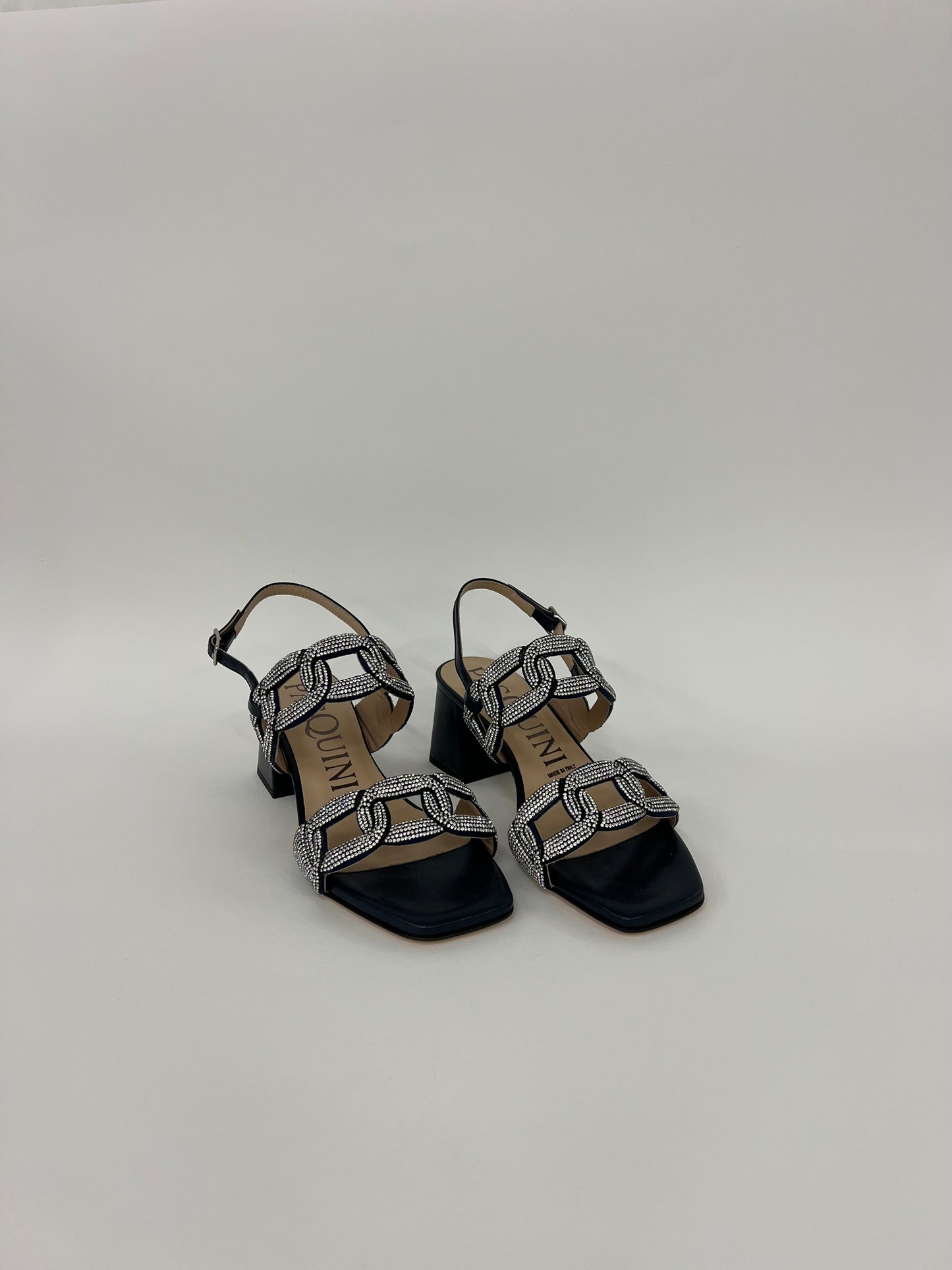 Sandali in nappa blu con strass “Pasquini”