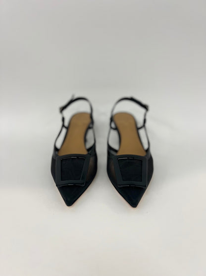 Sandalo basso in vernice nera “Chantal”