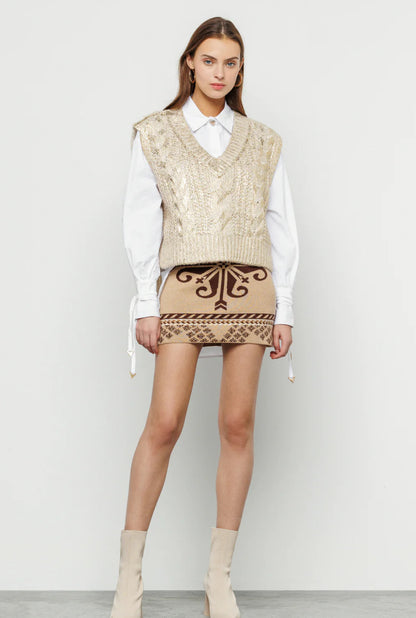 Minigonna in maglia jacquard “Akep”