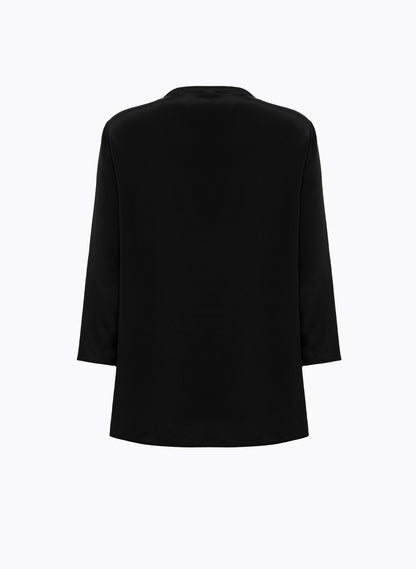 Blusa in crêpe de chine con logo “Blugirl”