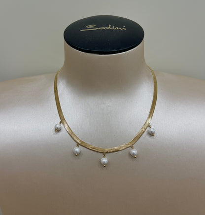 Collana corta modello moon con perline di vetro “Sodini”