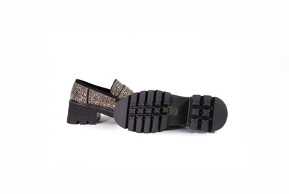 Mocassino nero con strass “Tosca Blu”