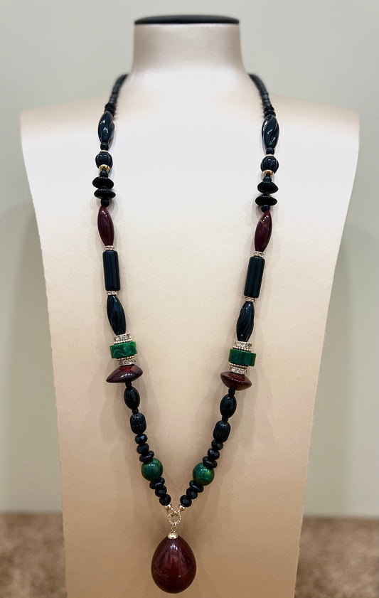 Collana con boule e pendente multicolor modello Capua “Sodini”