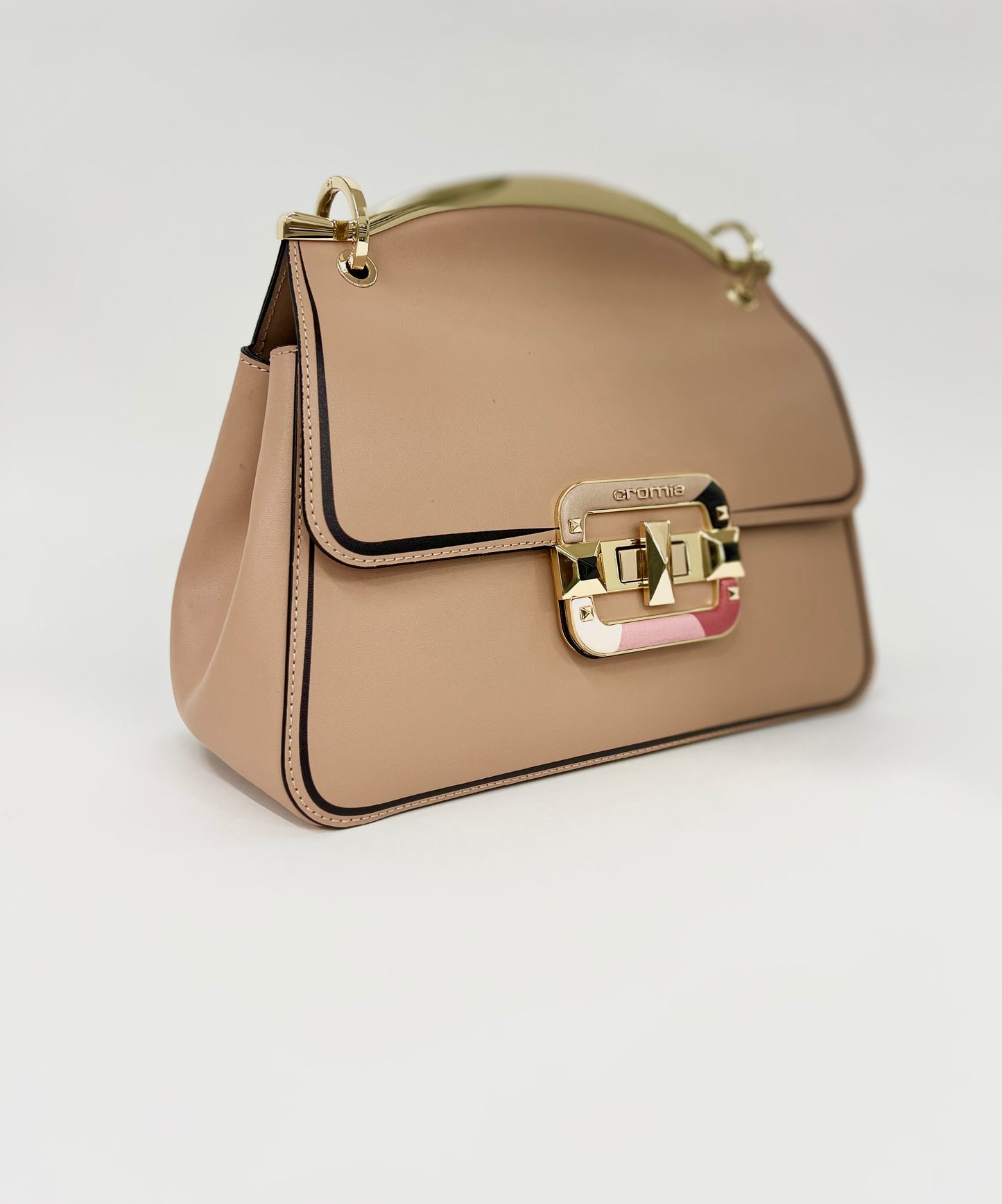 Borsa a mano in pelle nude “Cromia”
