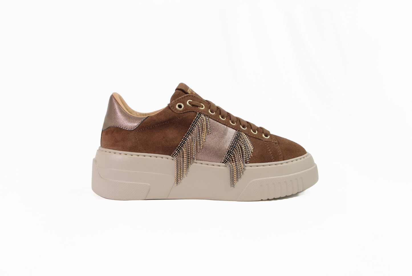 Sneakers in camoscio chocolate “Stokton”