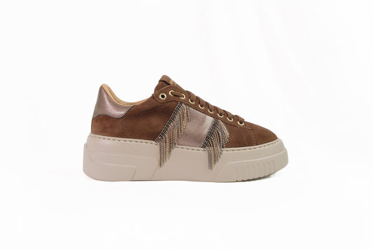 Sneakers in camoscio chocolate “Stokton”