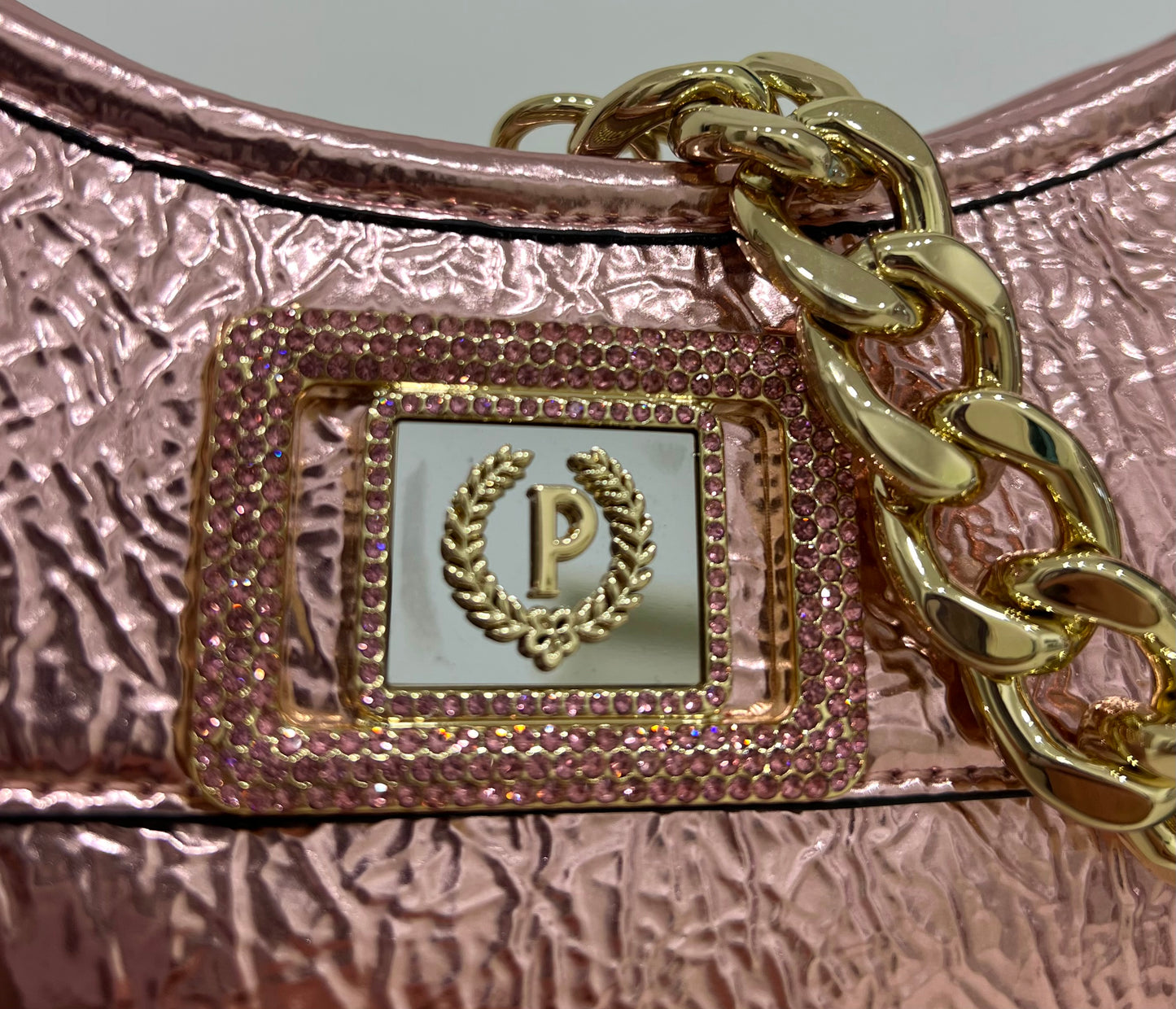 Borsa a mano laminata color rame “Pollini”
