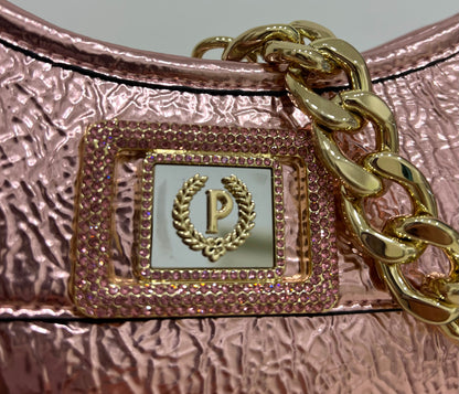 Borsa a mano laminata color rame “Pollini”