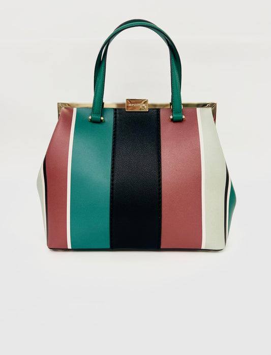 Borsa in vitello nero stampato “Cromia”