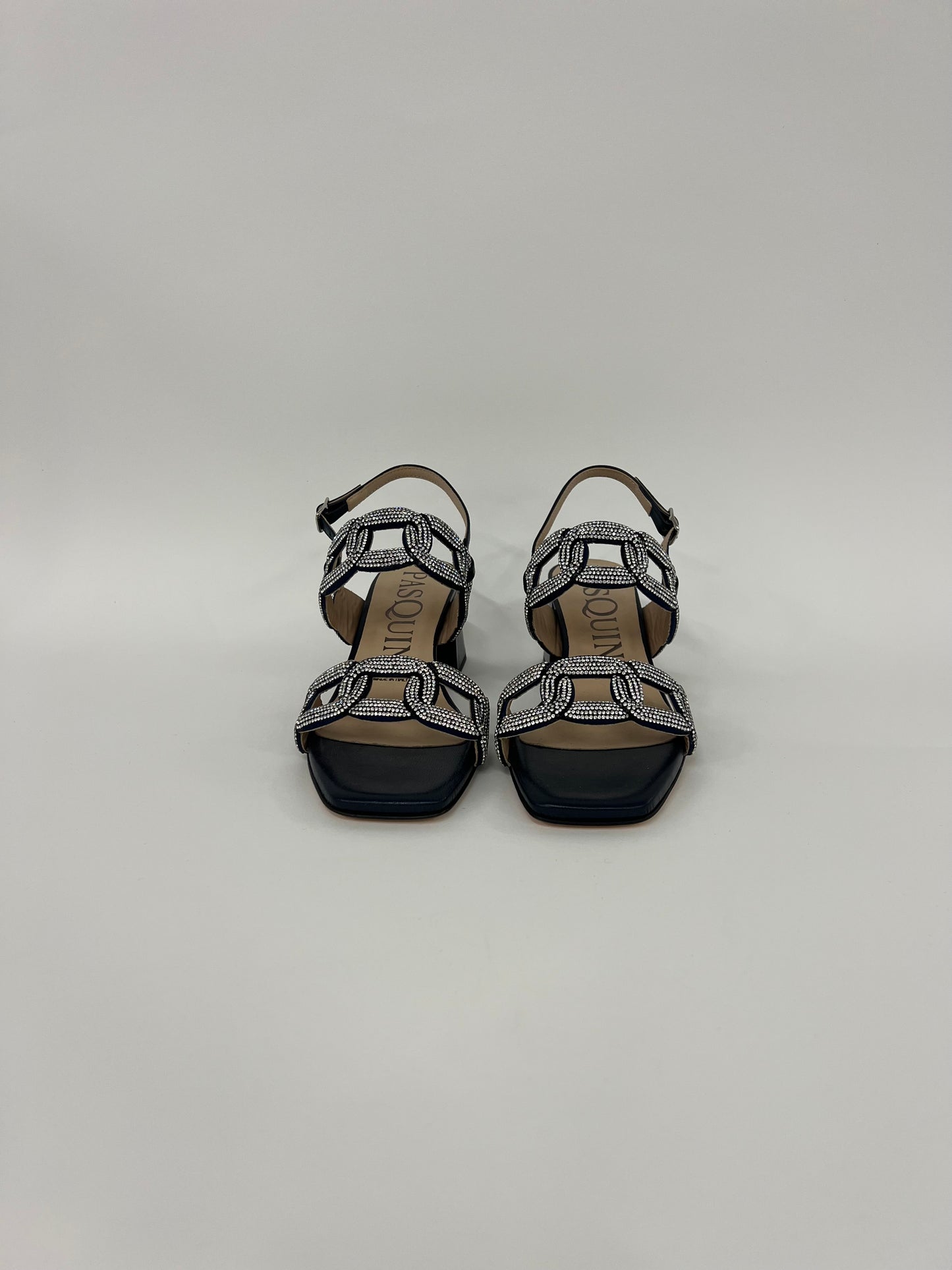 Sandali in nappa blu con strass “Pasquini”