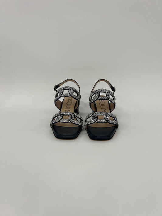 Sandali in nappa blu con strass “Pasquini”