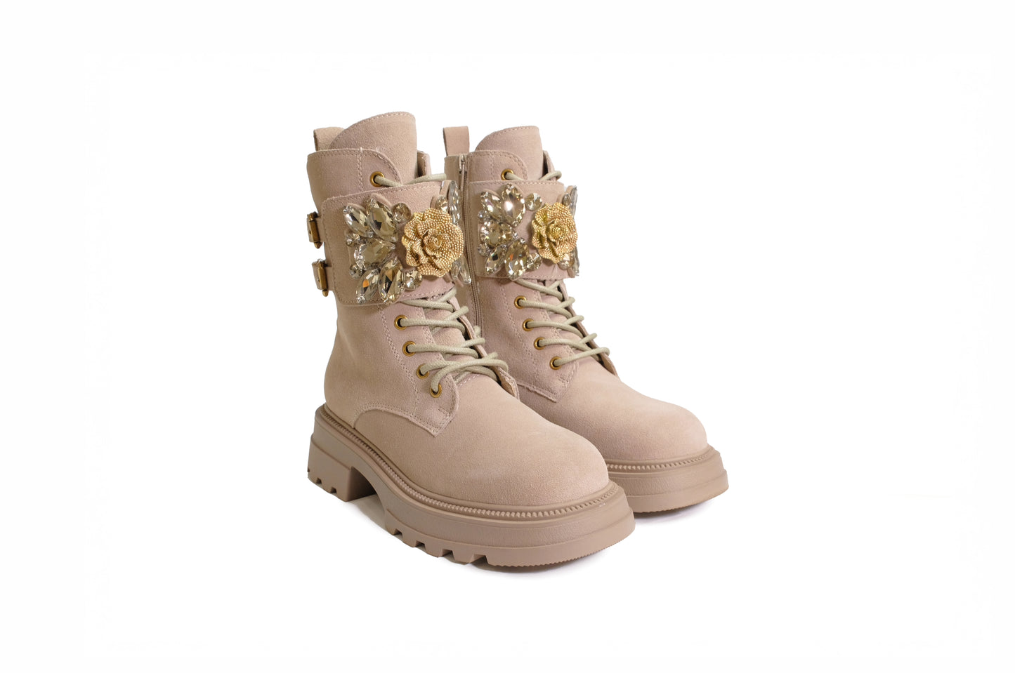 Bikers Sunvalley in suede con accessorio color beige “Tosca Blu”