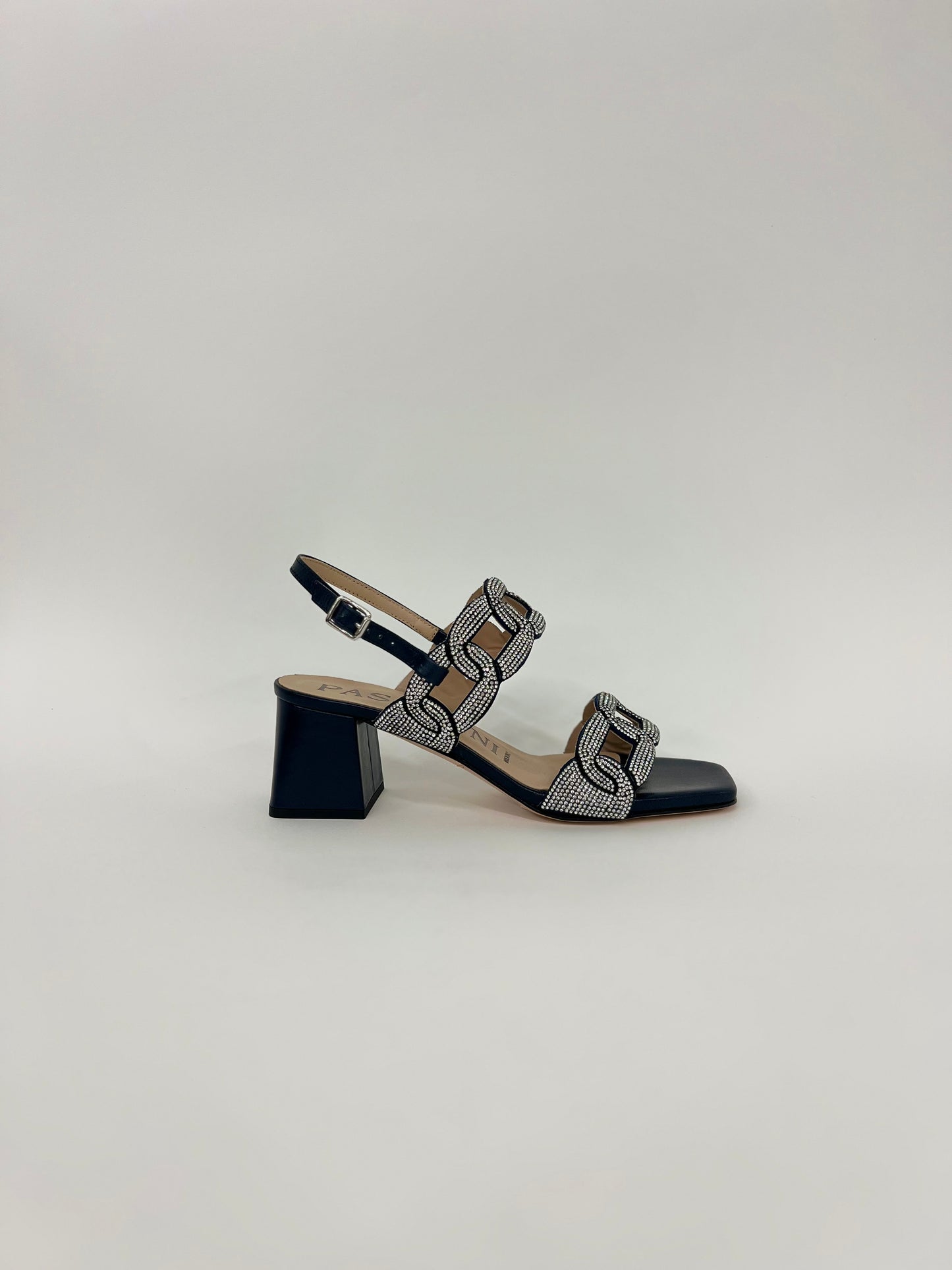 Sandali in nappa blu con strass “Pasquini”