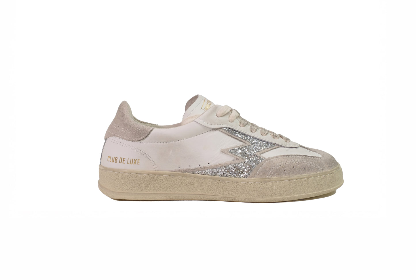 Sneakers club deluxe logo glitter argento “Moa Concept”