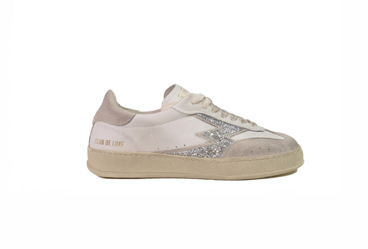Sneakers club deluxe logo glitter argento “Moa Concept”