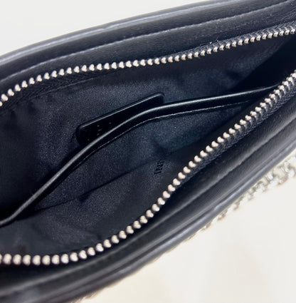 Pochette in strass nera “Pollini”