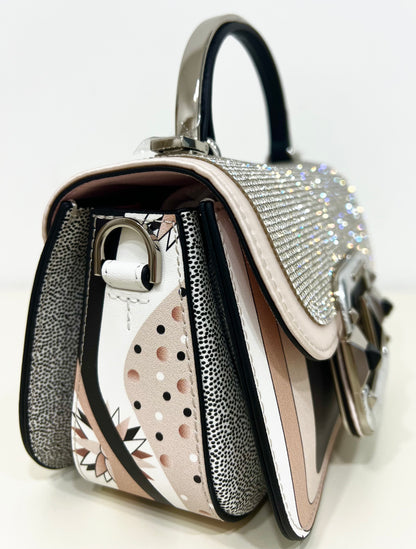 Borsa a mano in pelle e strass Marylin “Cromia”
