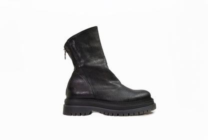 Stivaletto in pelle nera “Les Tulipes”