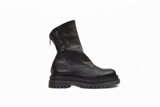 Stivaletto in pelle nera “Les Tulipes”