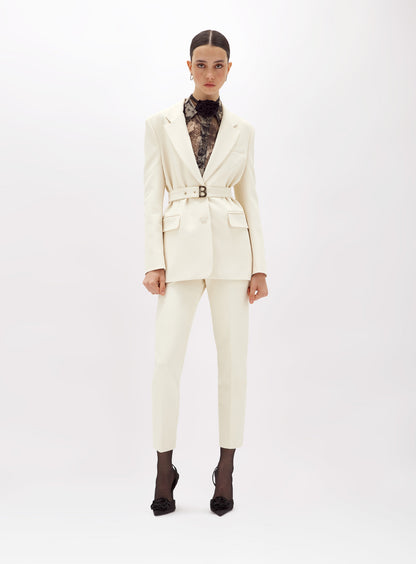 Pantaloni in stretch crêpe panna “Blugirl”