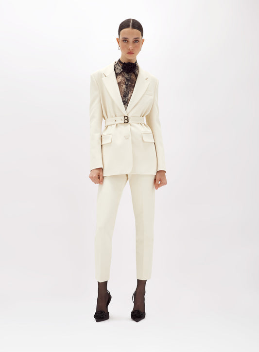 Pantaloni in stretch crêpe panna “Blugirl”