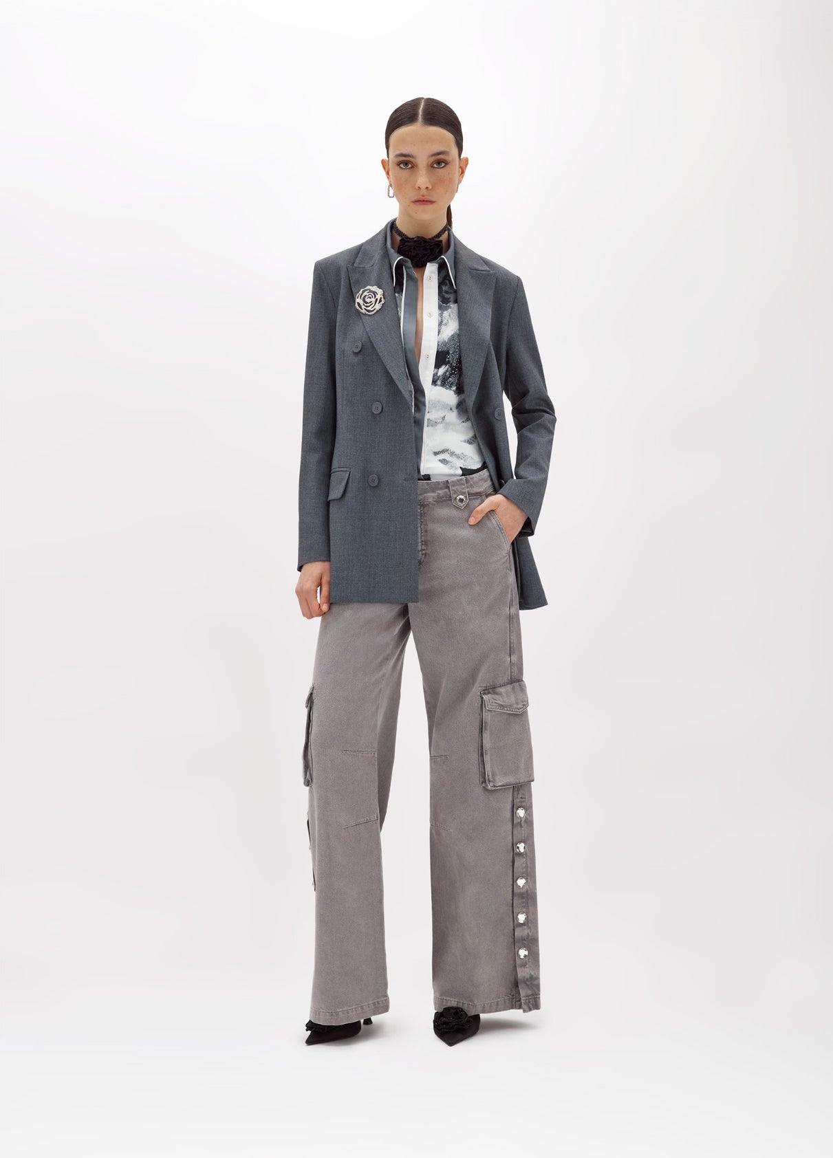 Pantaloni cargo in drill con spacchi “Blugirl”