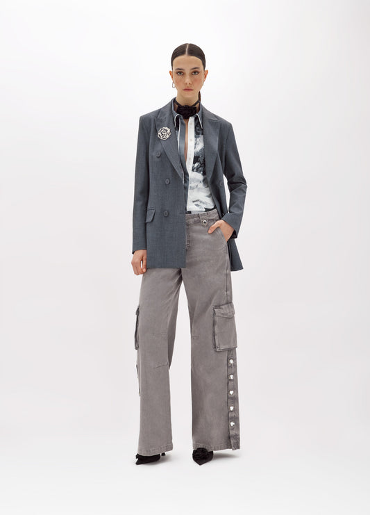 Pantaloni cargo in drill con spacchi “Blugirl”