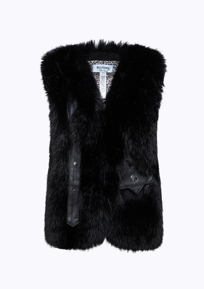 Gilet in faux fur con cinturini “Blugirl”
